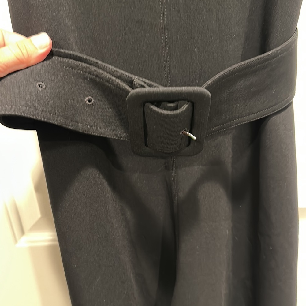 Cinq à Sept Black Billie Belted Jumpsuit Sleeveless Flare Cuff Pants - Picture 3 of 7